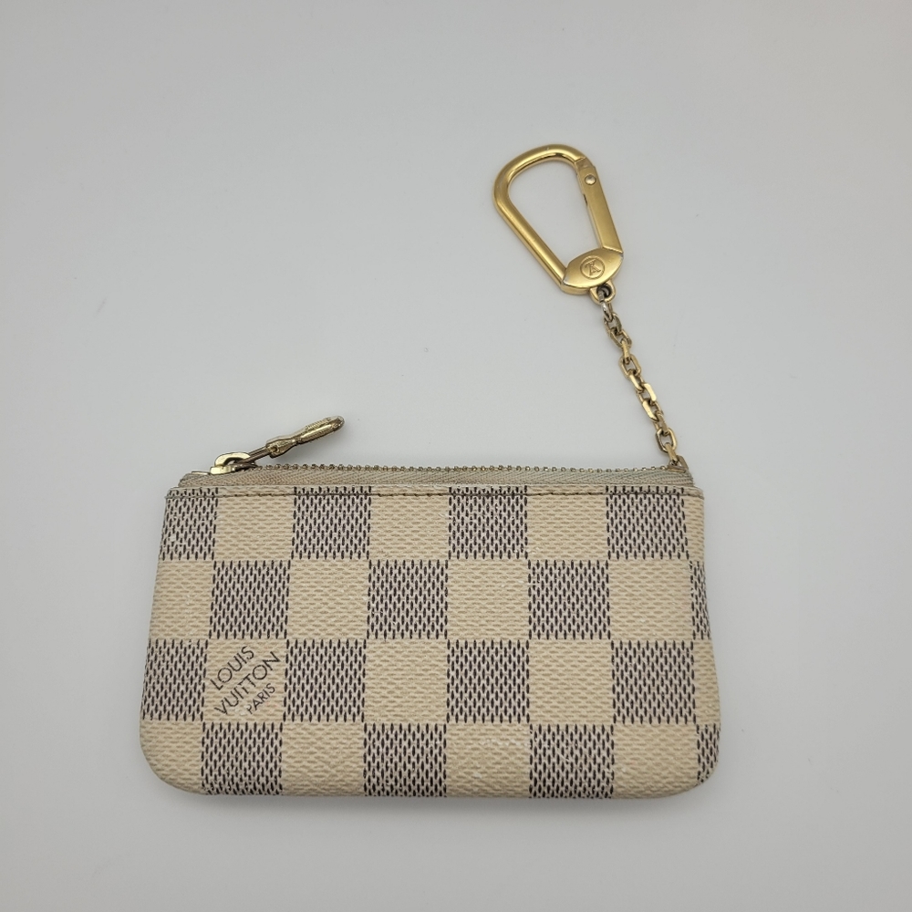 Louis Vuitton key pouch in damier azur
